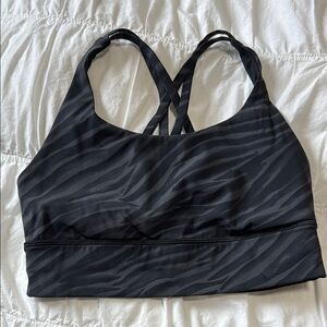 Black Zebra Print Sports Bra